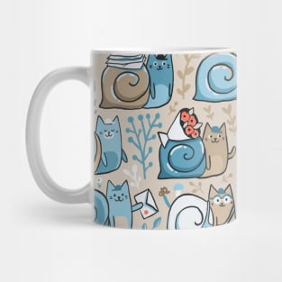 Snail mail. Cat postmen. Mug